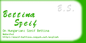 bettina szeif business card
